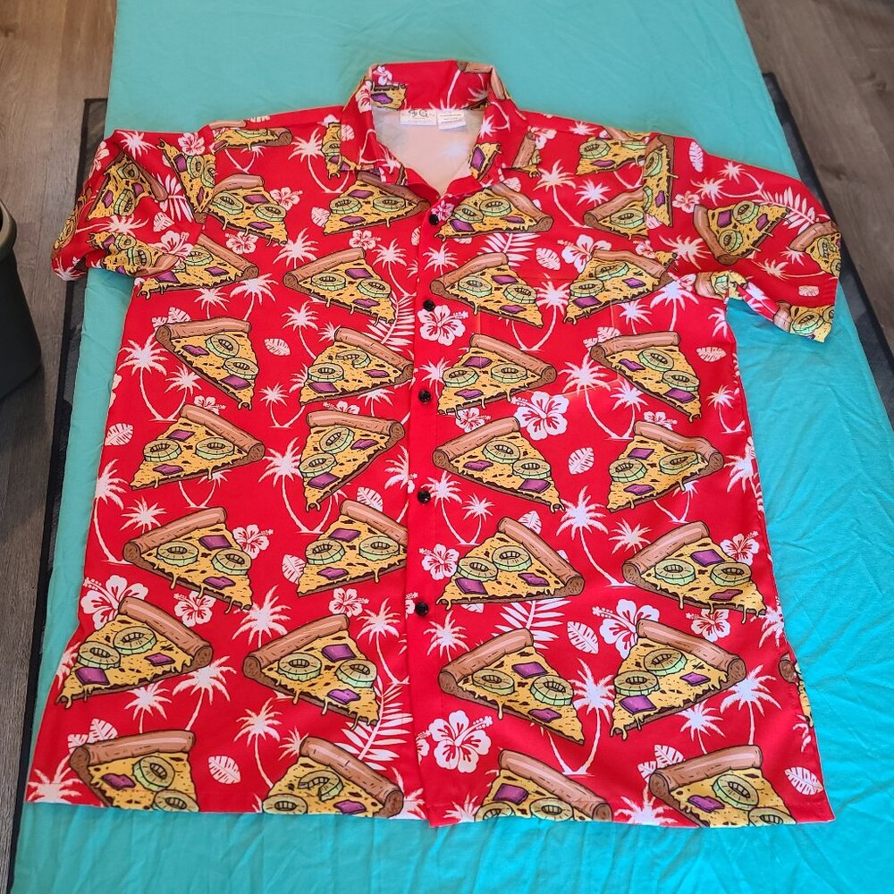 NWOT Hawaiian Pizza Men's Large Button Down